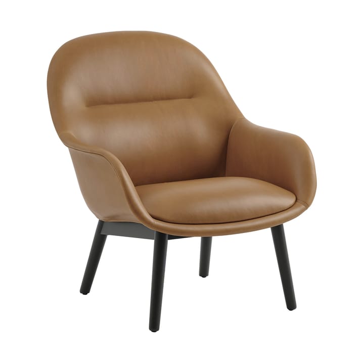 Fiber Lounge Sessel mit Eichenbeinen - Refine leather cognac-black - Muuto