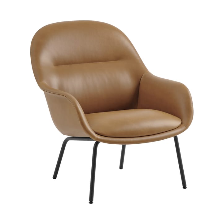 Fiber Lounge Sessel mit Stahlbeinen - Refine leather cognac-black - Muuto