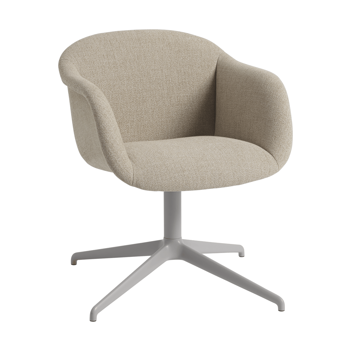 Muuto Fiber Soft Armchair mit Drehgestell Ecriture 240/Grey