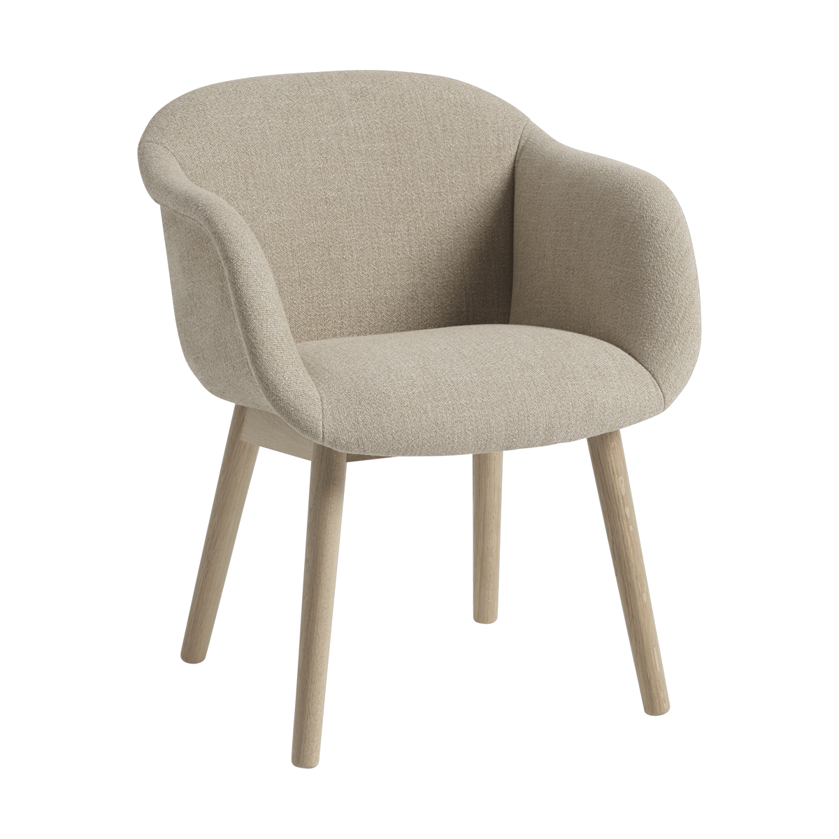 Muuto Fiber Soft Armchair mit Holzbeinen Ecriture 240/Oak