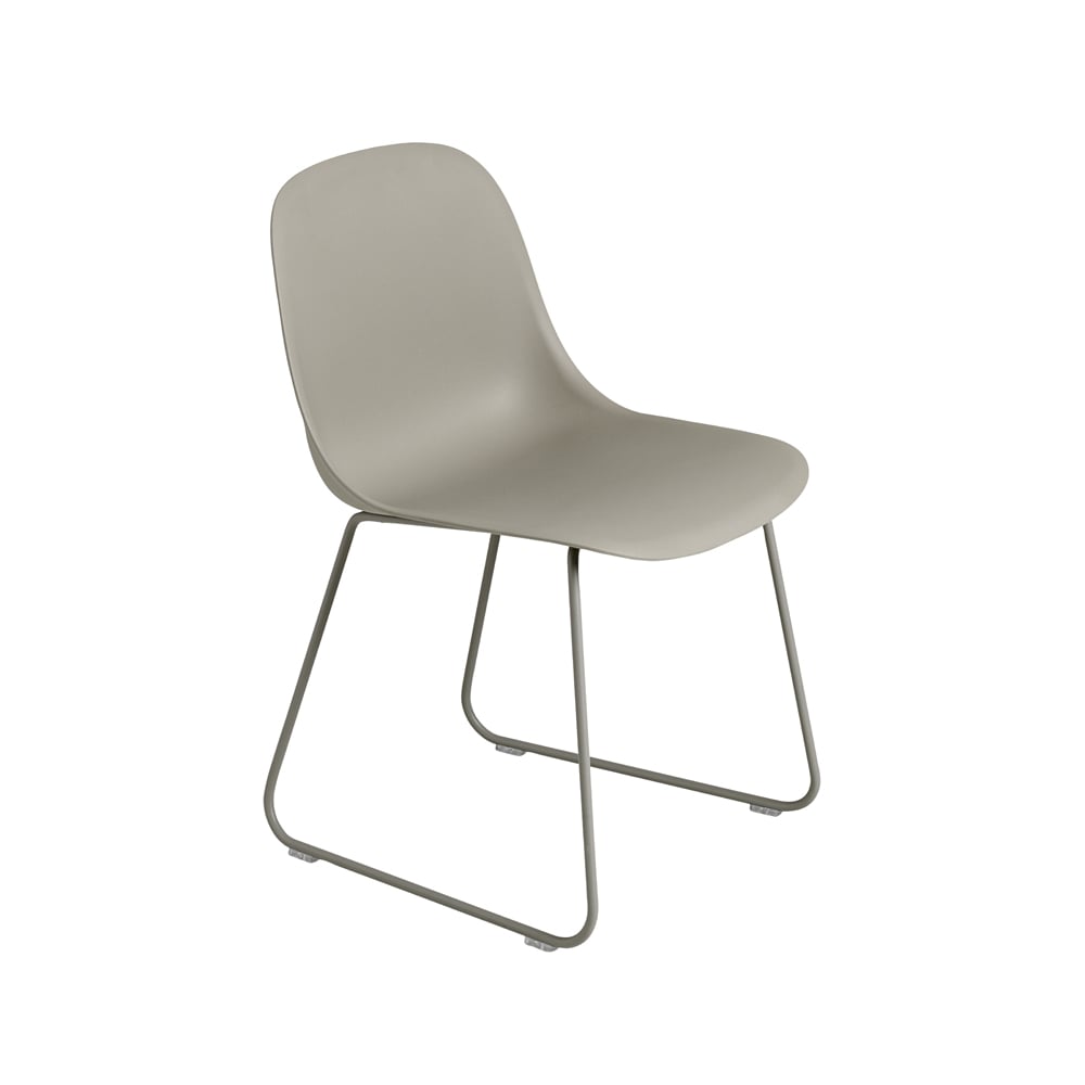 Muuto Fiber Stuhl Stahl Kunststoffsitz Grey-Grey