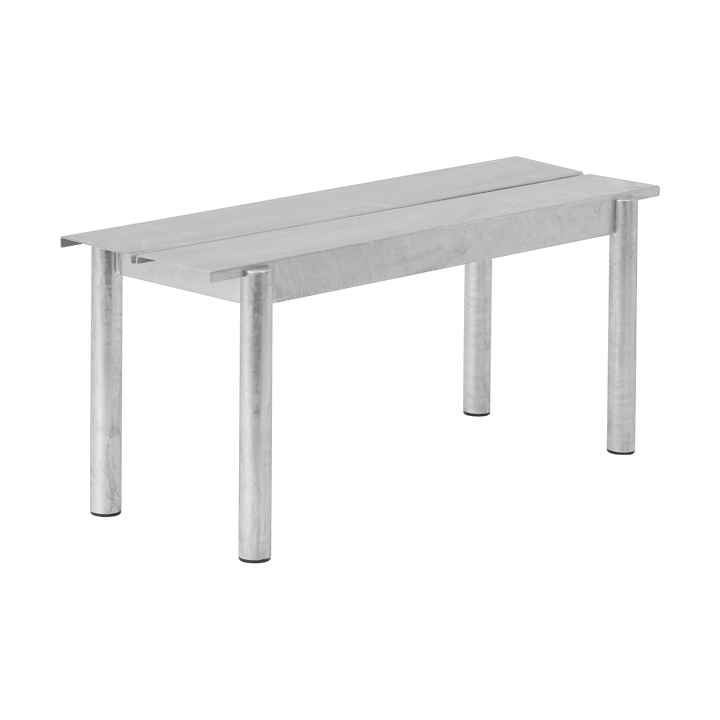 Linear steel bench Stahlbank 110cm - Warm galvanized steel - Muuto