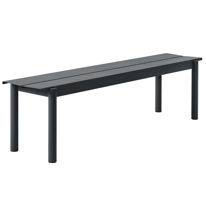 Linear steel bench Stahlbank 170cm - Black - Muuto