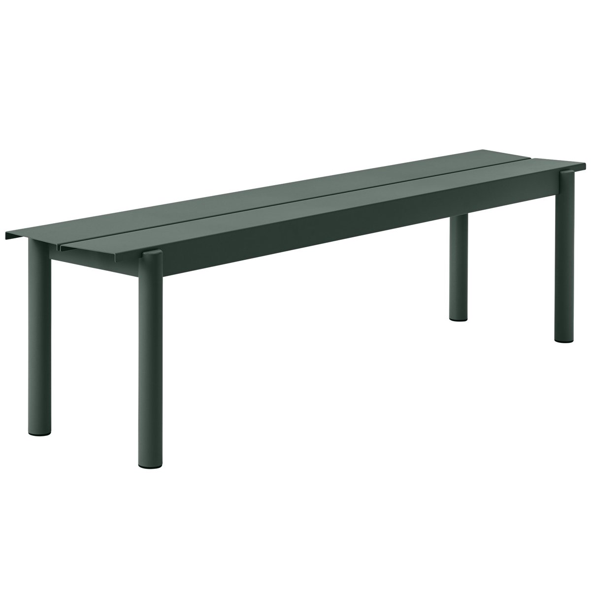 Muuto Linear steel bench Stahlbank 170cm Dark green