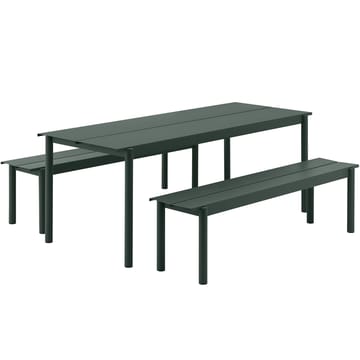 Linear steel bench Stahlbank 170cm - Dark green - Muuto