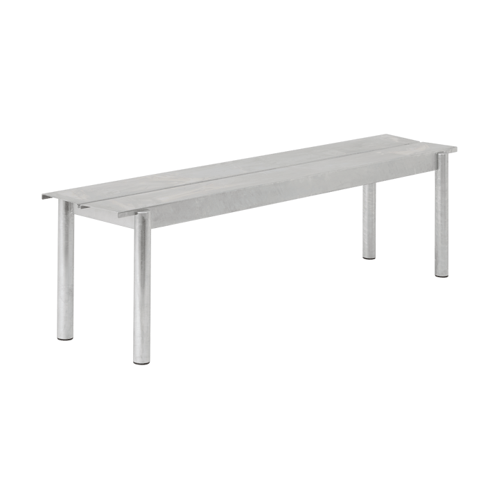 Linear steel bench Stahlbank 170cm - Warm galvanized steel - Muuto