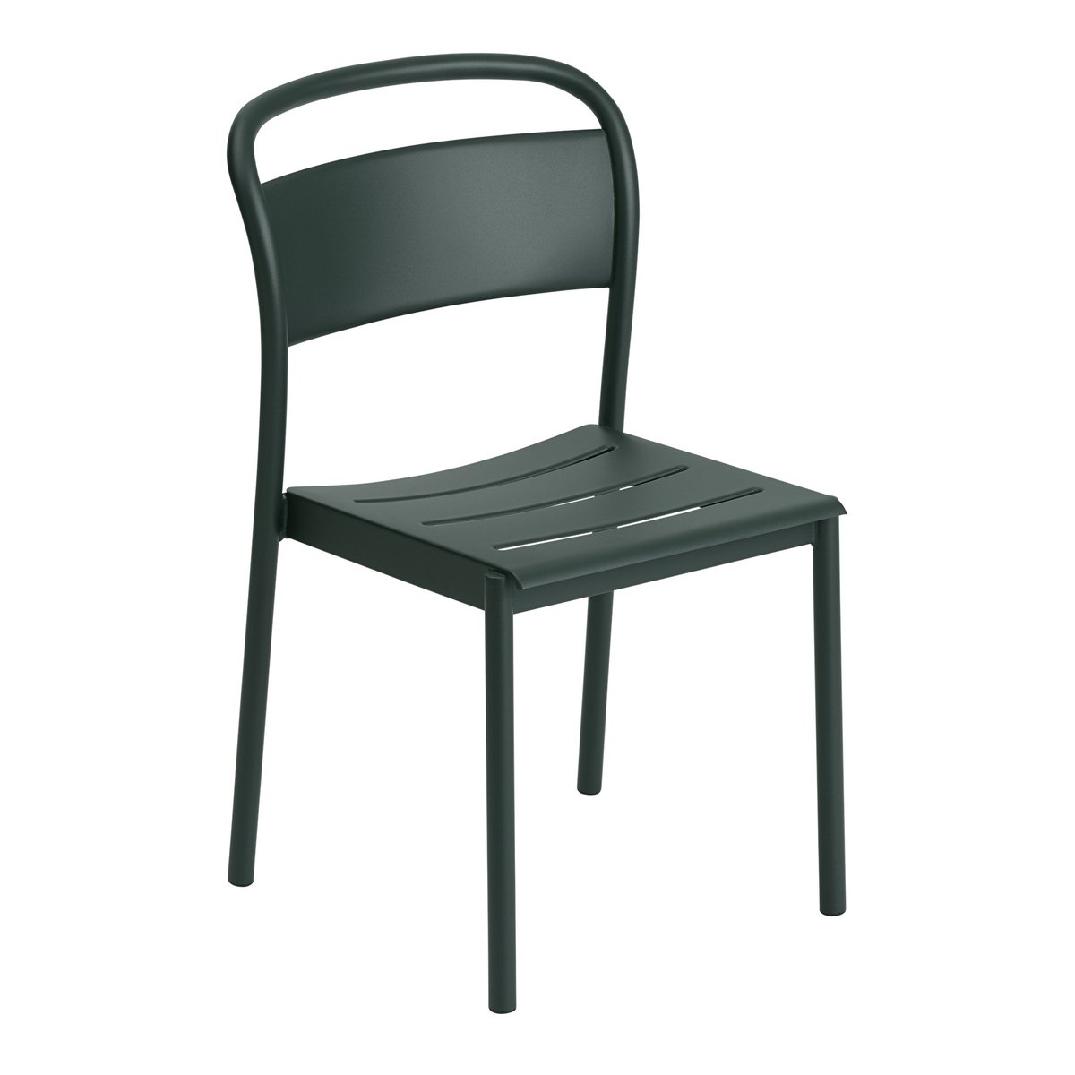 Muuto Linear steel side chair Stahlstuhl Dark green