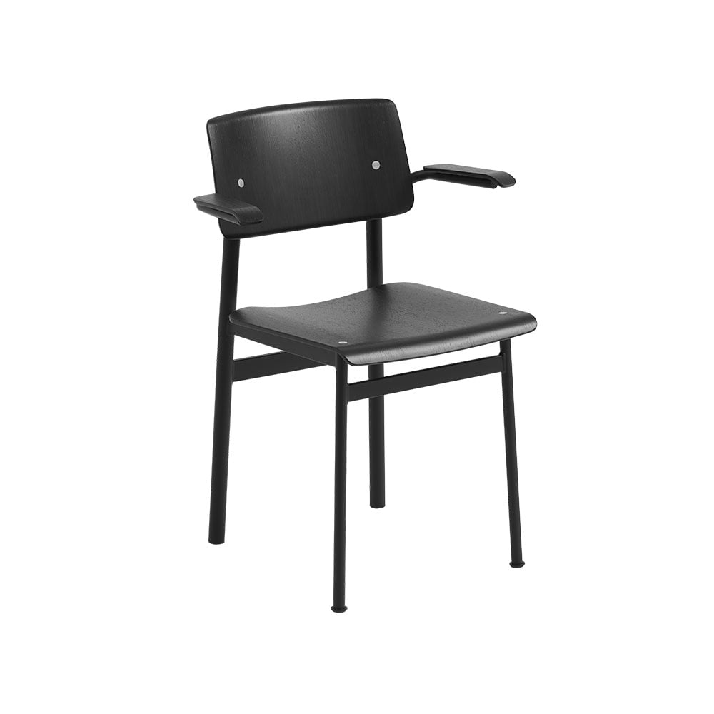 Muuto Loft Armlehnstuhl mit Armstütze Black-Black