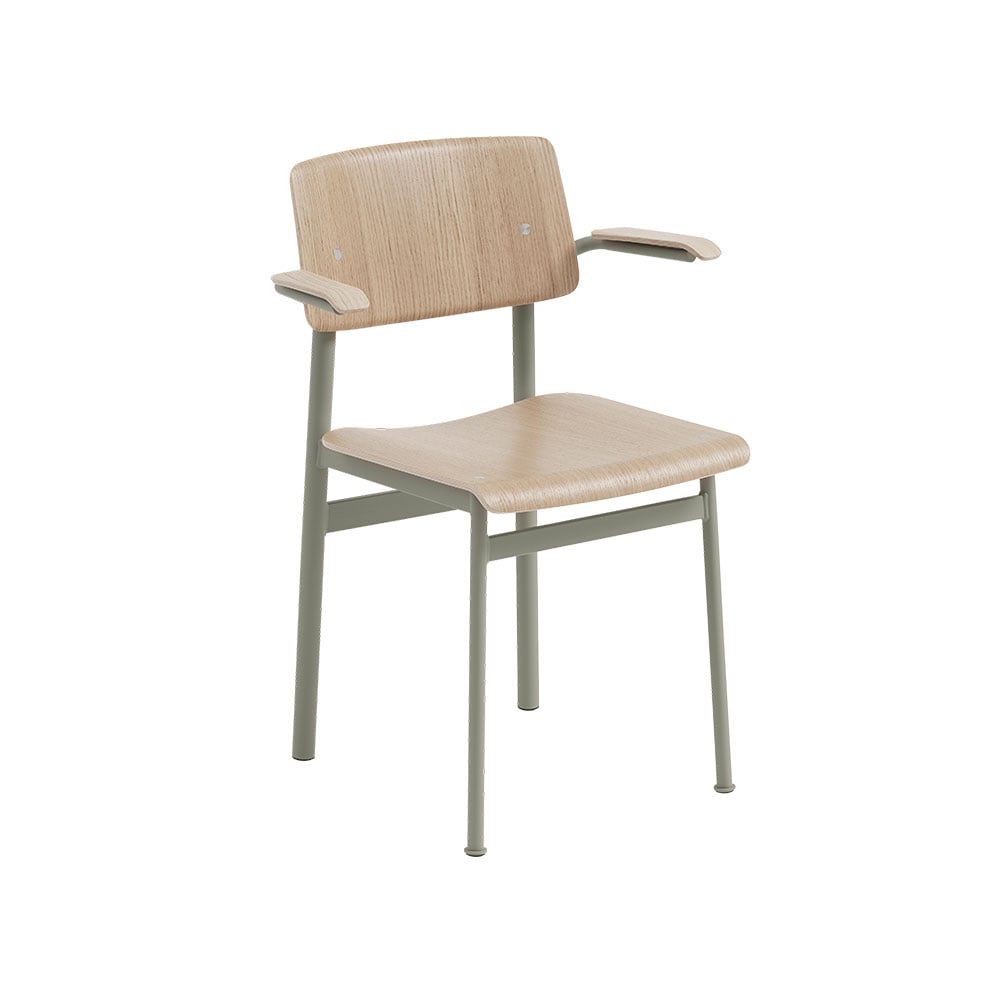 Muuto Loft Armlehnstuhl mit Armstütze Oak-Dusty green