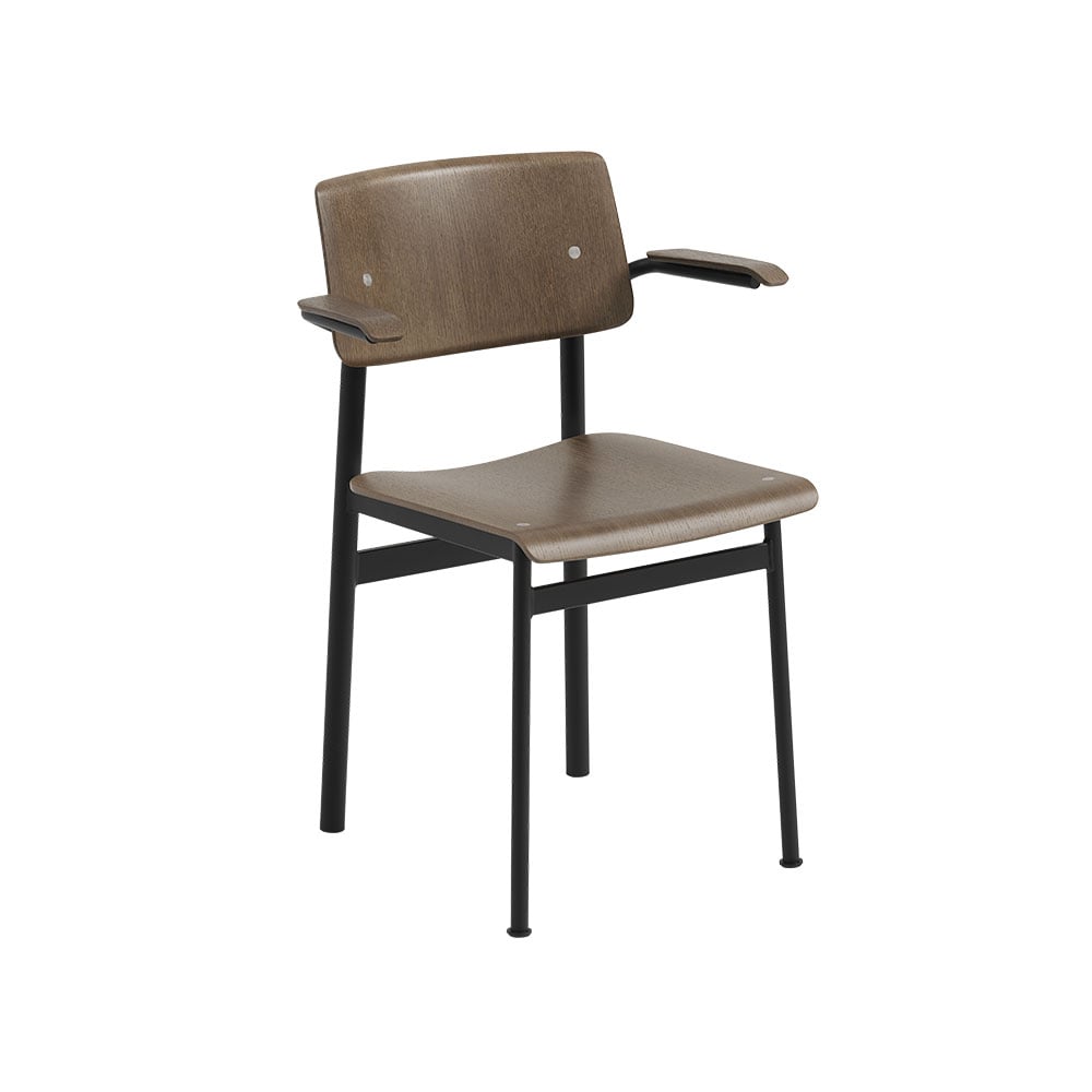 Muuto Loft Armlehnstuhl mit Armstütze Stained dark brown-Black