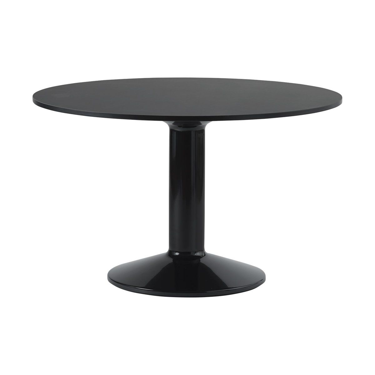 Muuto Midst Säulentisch Ø120cm Black Linoleum-Black