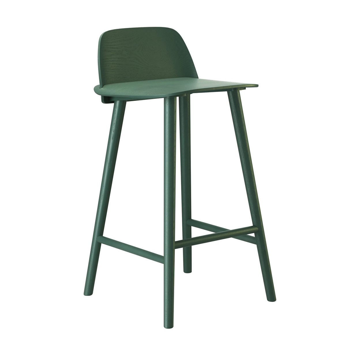 Muuto Nerd Barstuhl 75cm Dunkelgrün