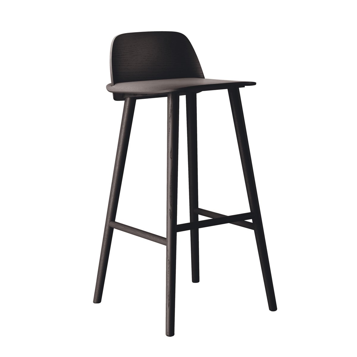 Muuto Nerd Barstuhl 75cm Schwarz