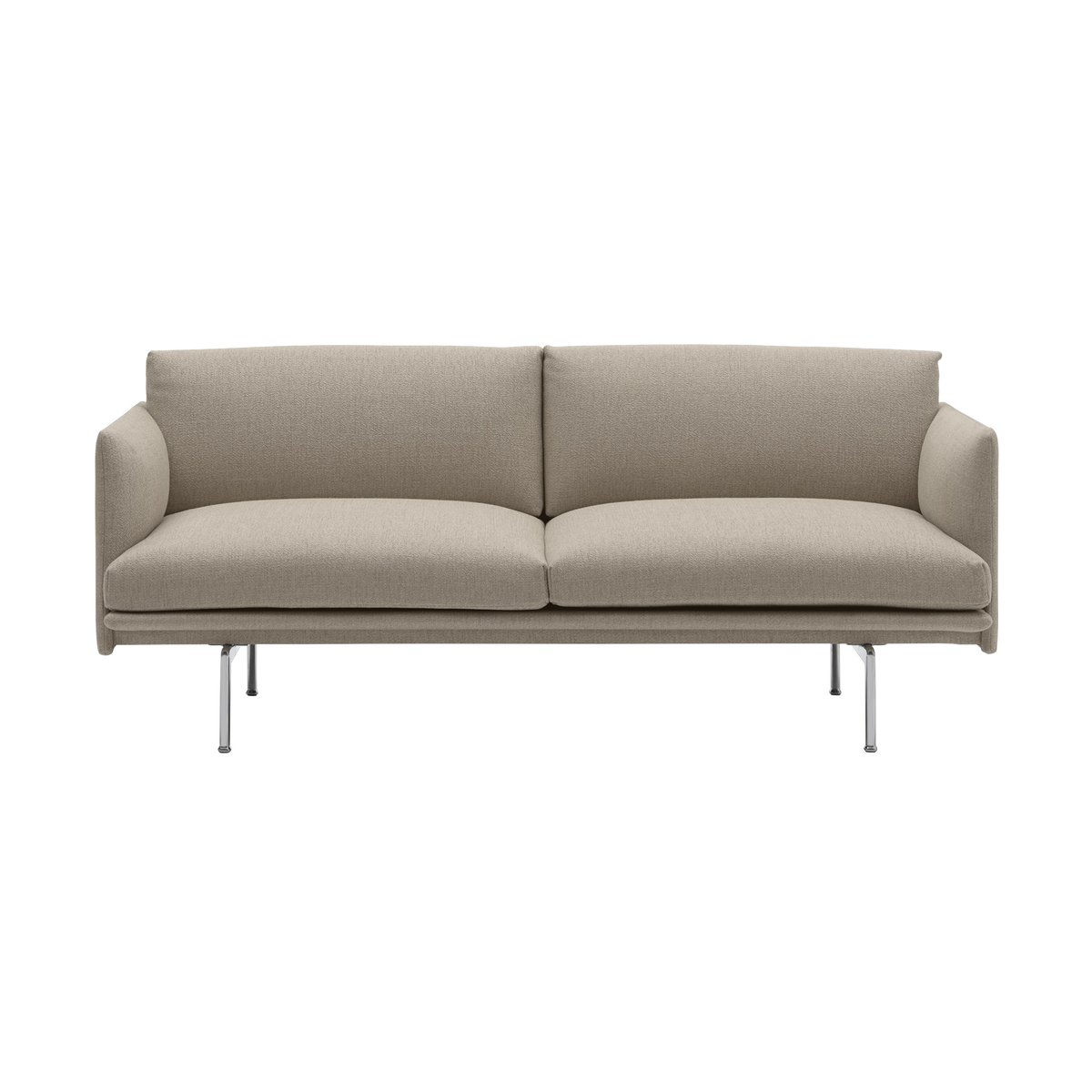 Muuto Outline Sofa 2-Sitzer Ecriture 240-Polished Aluminum