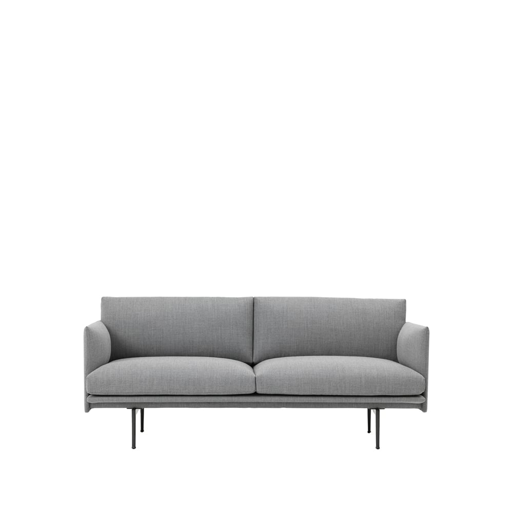 Muuto Outline Sofa 2-Sitzer Fiord 151 grey-Black