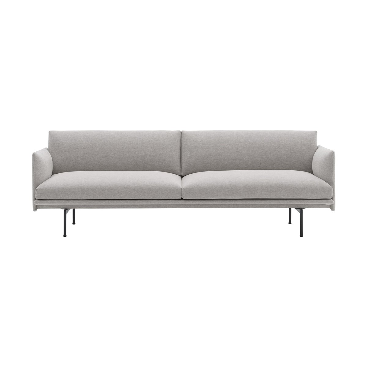 Muuto Outline Sofa 3-Sitzer Stoff Clay 12-Black