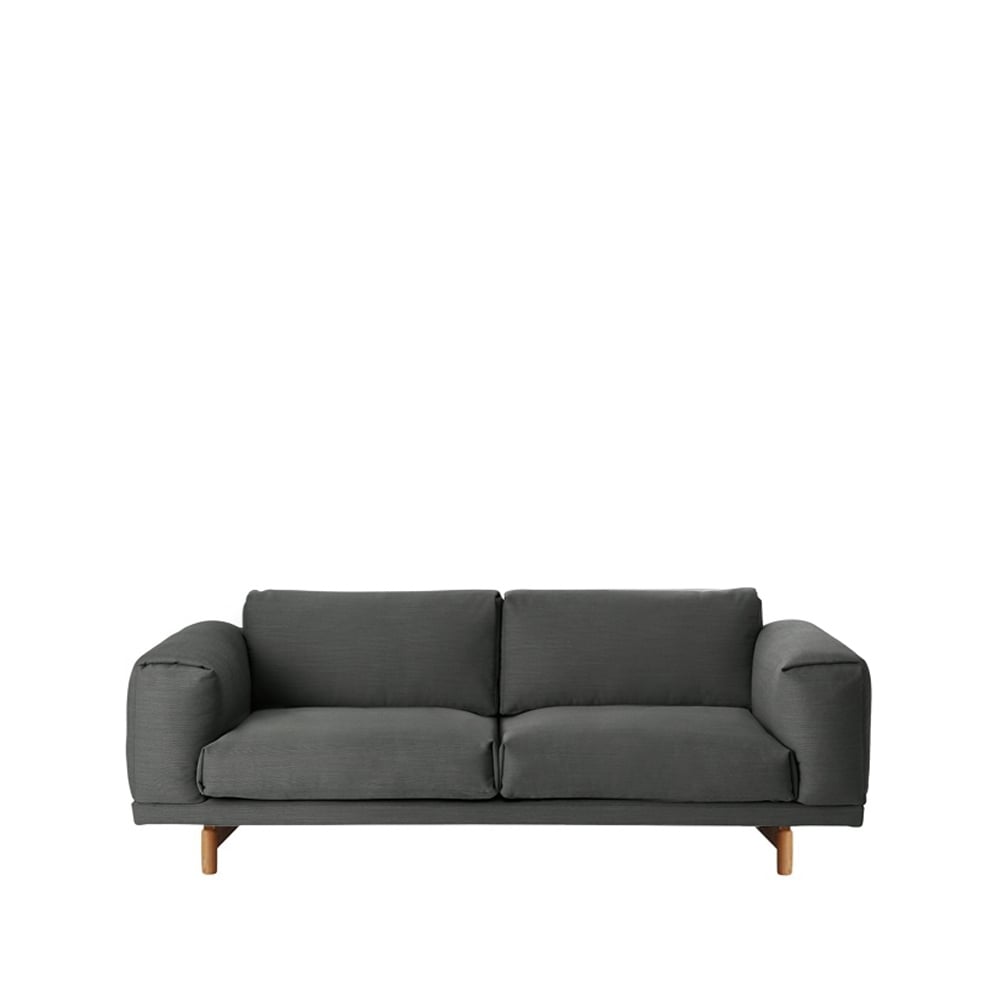 Muuto Rest Sofa 2-sitzer stoff remix 163 grey, eichenholzbeine