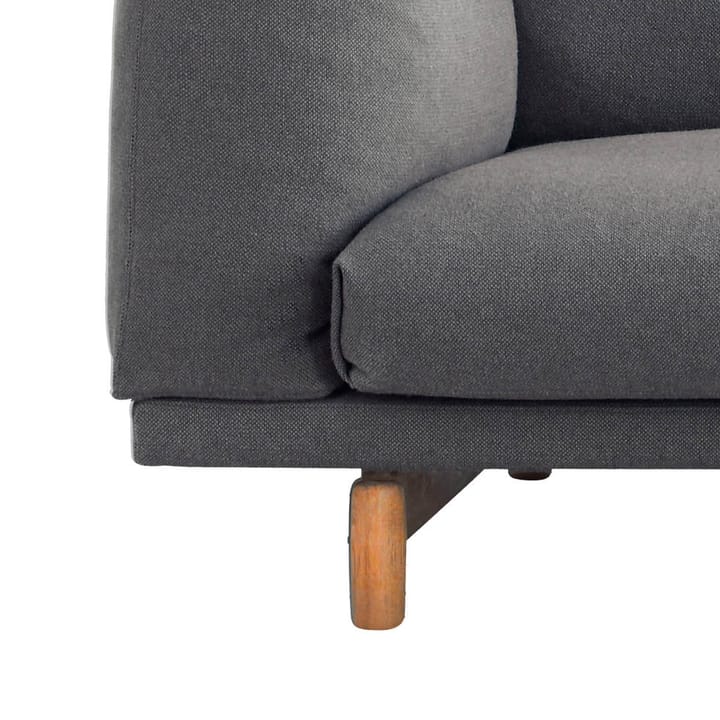 Rest Sofa - 3-Sitzer Stoff vancouver 13 grey, Eichenholzbeine - Muuto