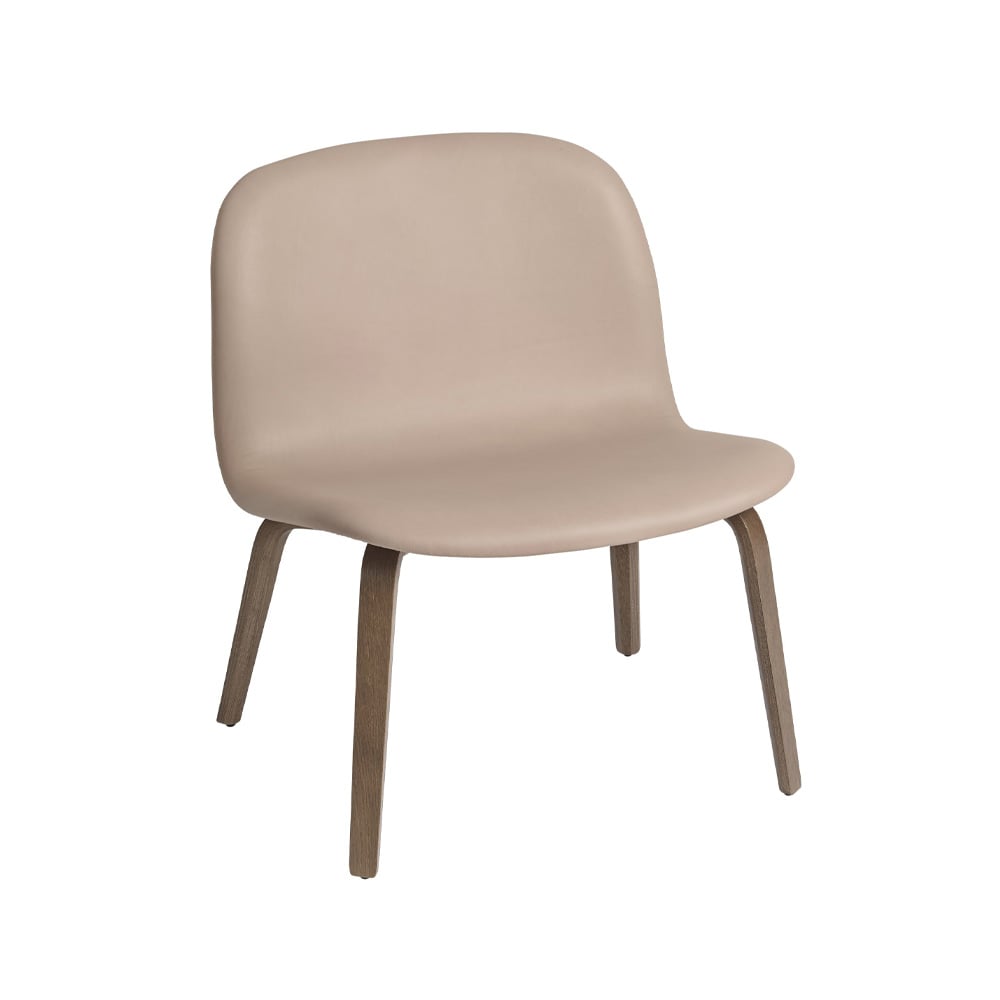 Muuto Visu Loungesessel Polsterstuhl Refine leather beige-Brown oak