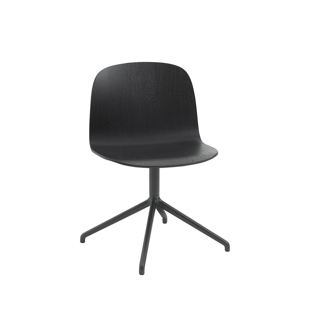 Muuto Visu Wide Stuhl Black-drehbares Gestell