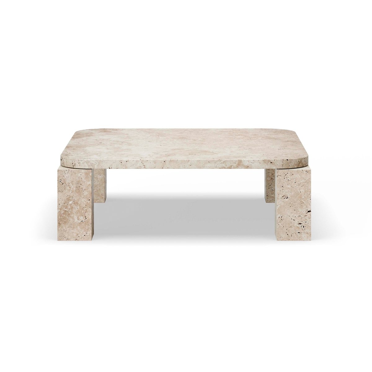 New Works Atlas Couchtisch 82 x 82cm Unfilled Travertine