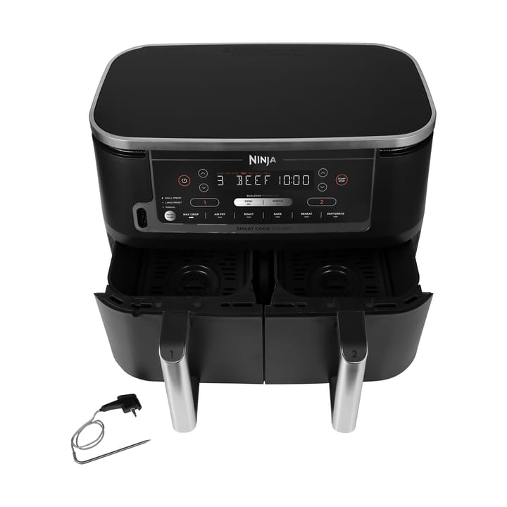 Ninja Foodi Max AF451 Airfryer Dual Zone mit Thermometer 9,5 L, Schwarz Ninja