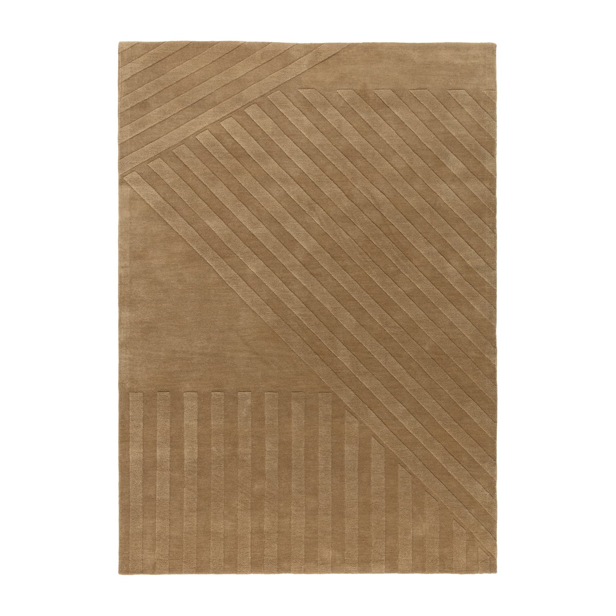 NJRD Levels Wollteppich stripes beige 170 x 240cm