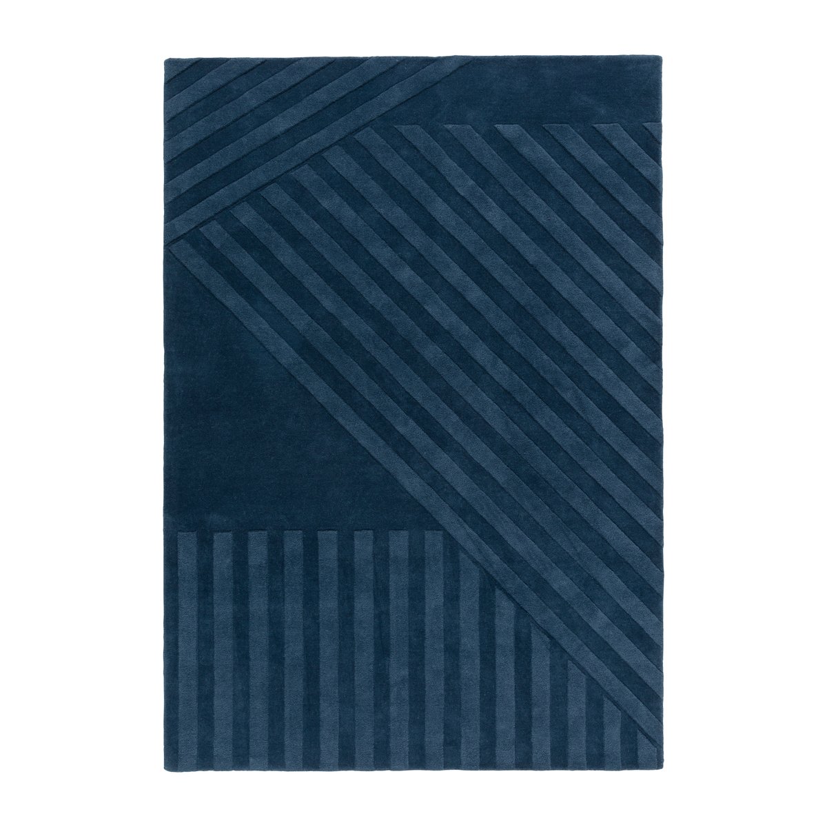 NJRD Levels Wollteppich stripes blau 170 x 240cm