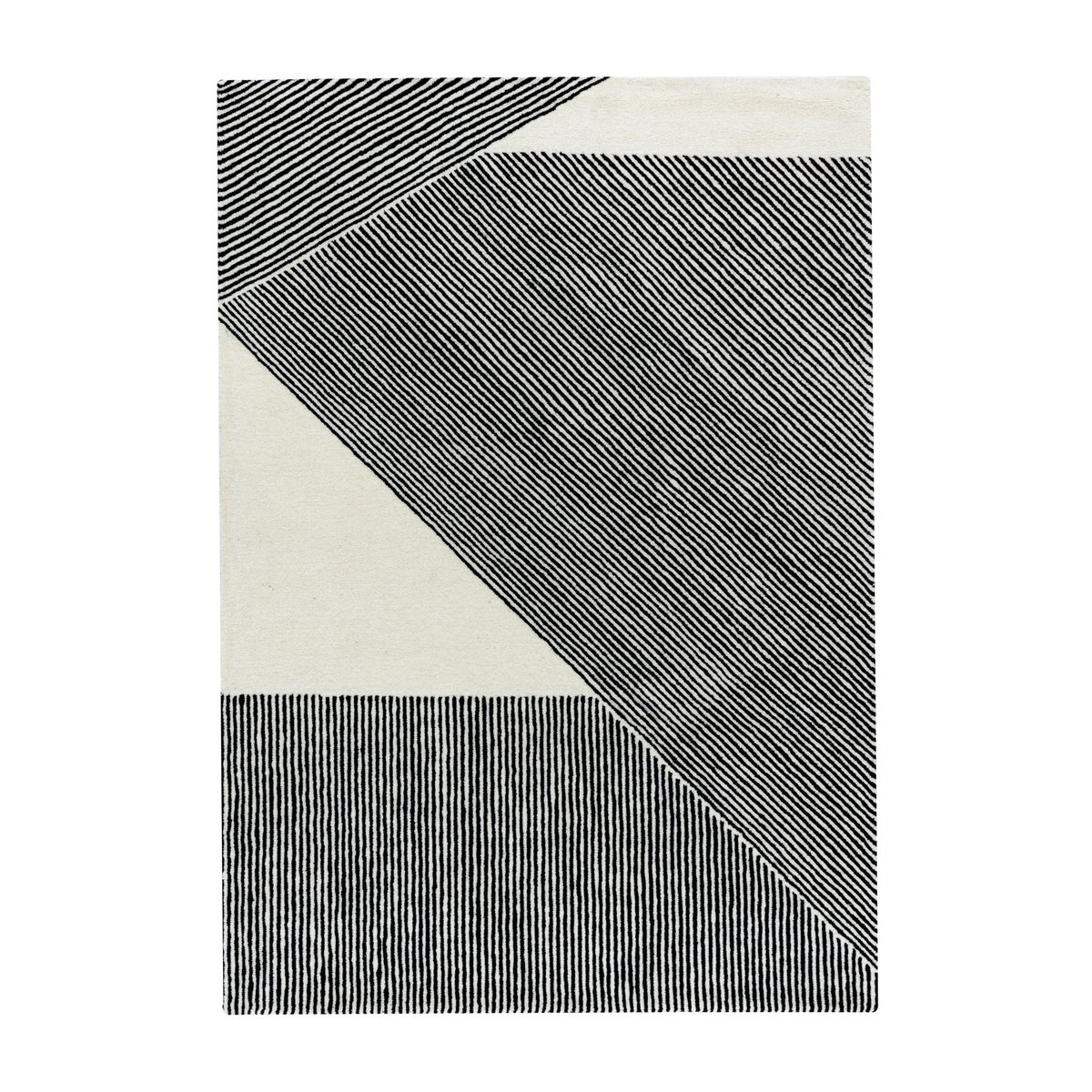 NJRD Stripes Wollteppich naturweiß 170 x 240cm