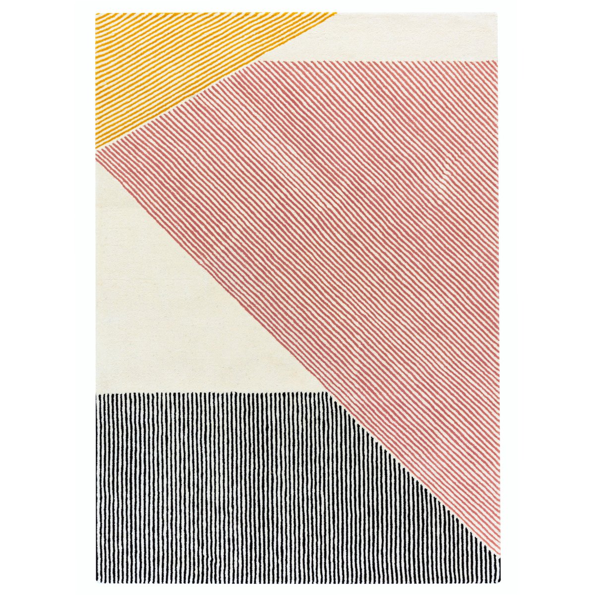 NJRD Stripes Wollteppich rosa 200 x 300cm