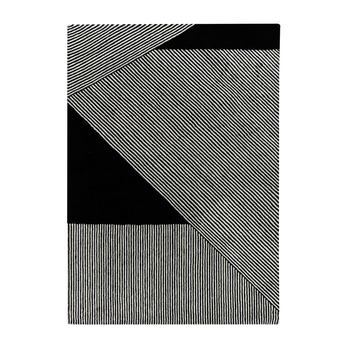 NJRD Stripes Wollteppich schwarz 170 x 240cm