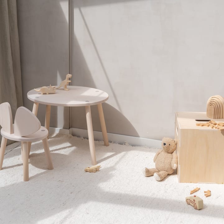 Mouse set Kinderstuhl + Beistelltisch - Weiß pigmentiert - Nofred