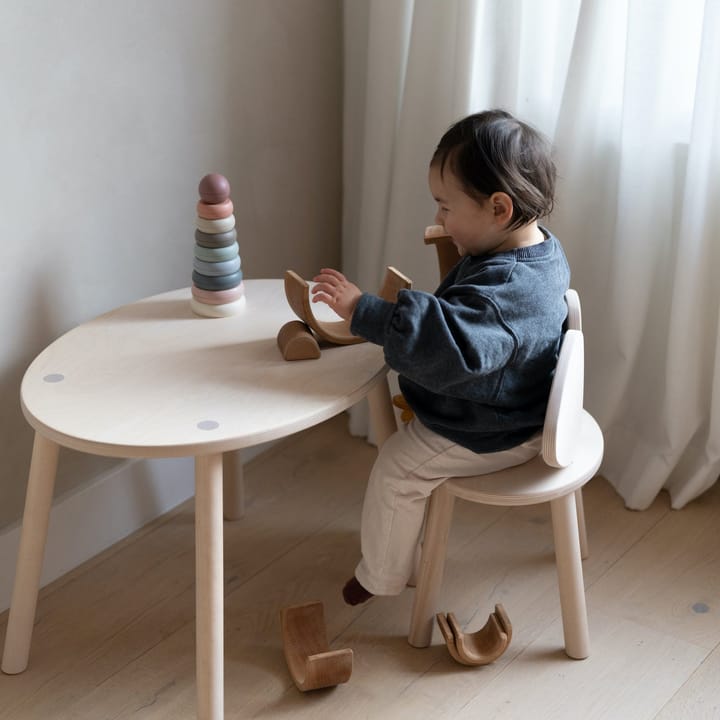 Mouse set Kinderstuhl + Beistelltisch - Weiß pigmentiert - Nofred