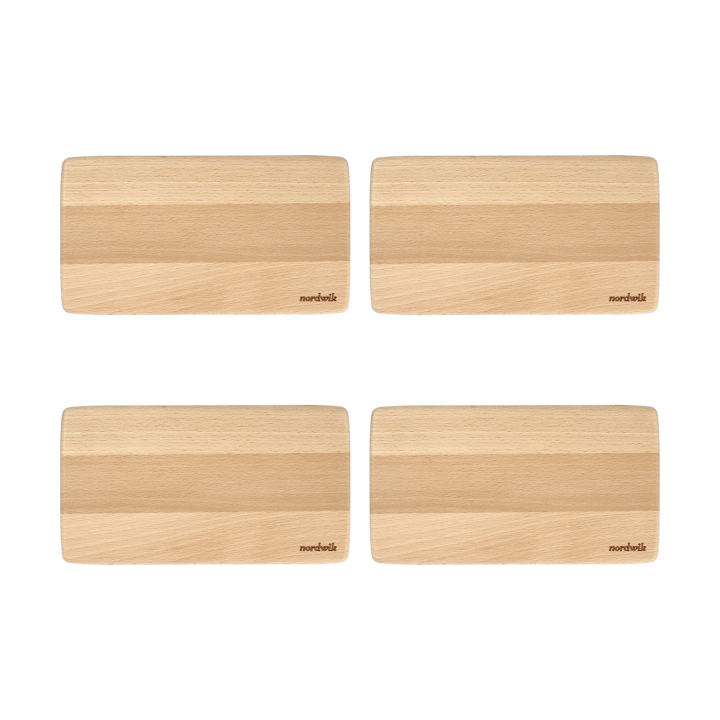 Nordwik Sandwichtablett Buche 4er-Pack - 20x11x0,8cm - Nordwik