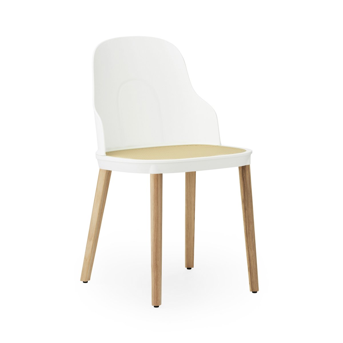 Normann Copenhagen Allez molded wicker Stuhl Weiß-Eiche