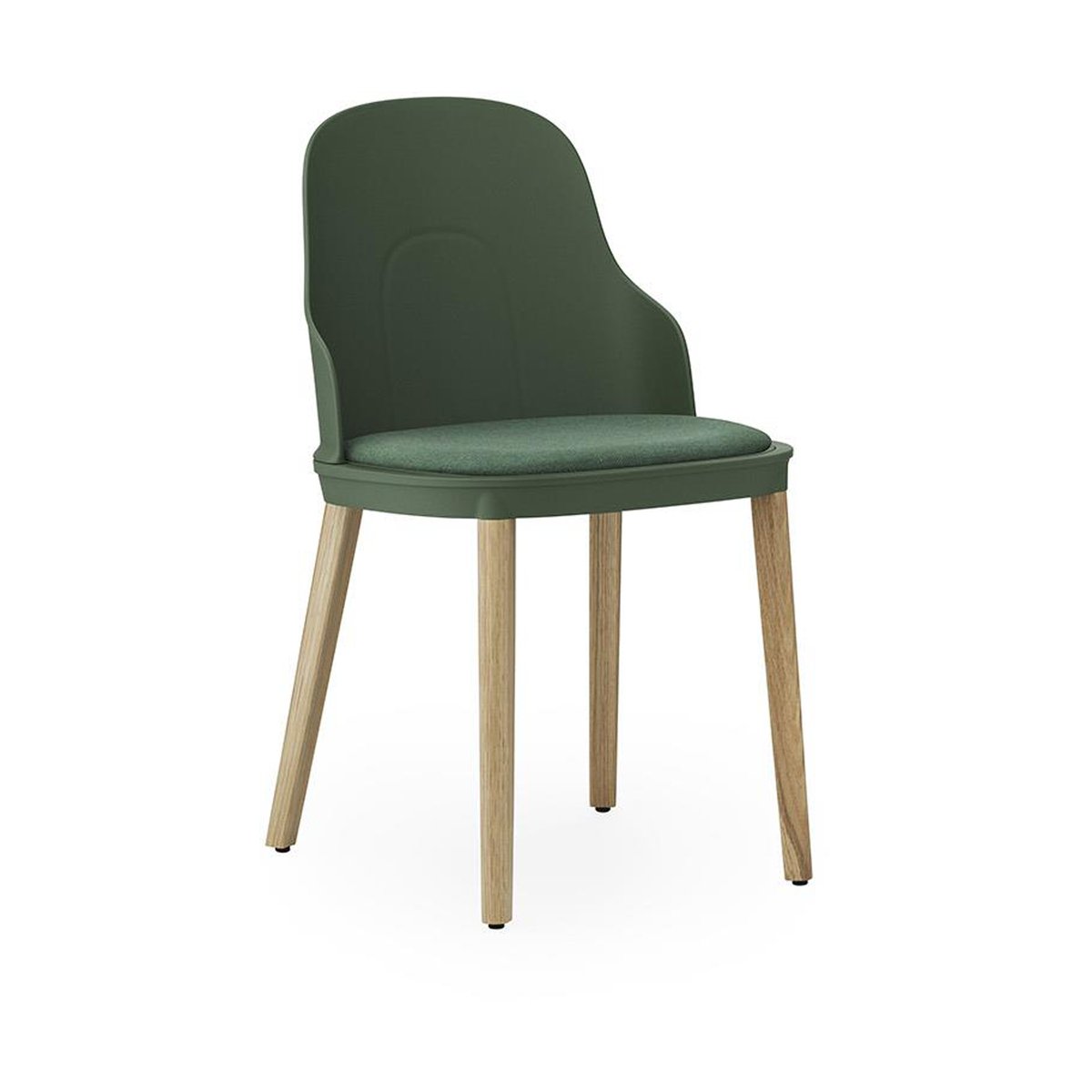 Normann Copenhagen Allez Stuhl mit Sitzkissen und Eichenbeinen Park Green