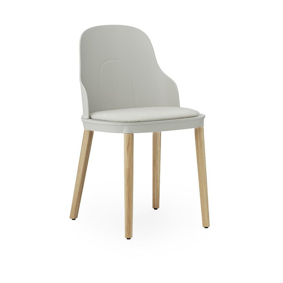 Normann Copenhagen Allez Stuhl mit Sitzkissen und Eichenbeinen Warm Grey