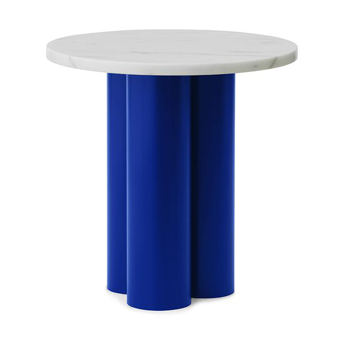 Normann Copenhagen Dit Beistelltisch Ø40 cm White Carrara-bright blue