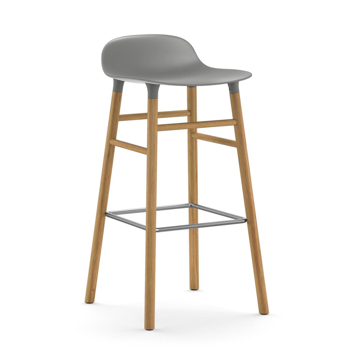 Normann Copenhagen Form Barstuhl Eichen-Beine 75cm Grau