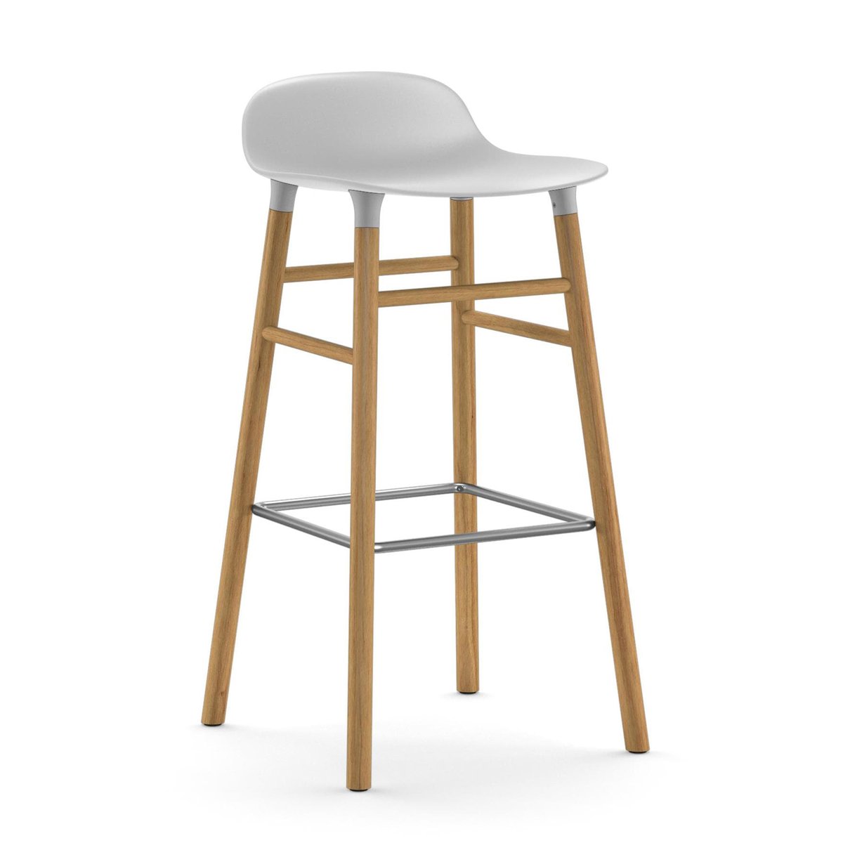 Normann Copenhagen Form Barstuhl Eichen-Beine 75cm Weiß