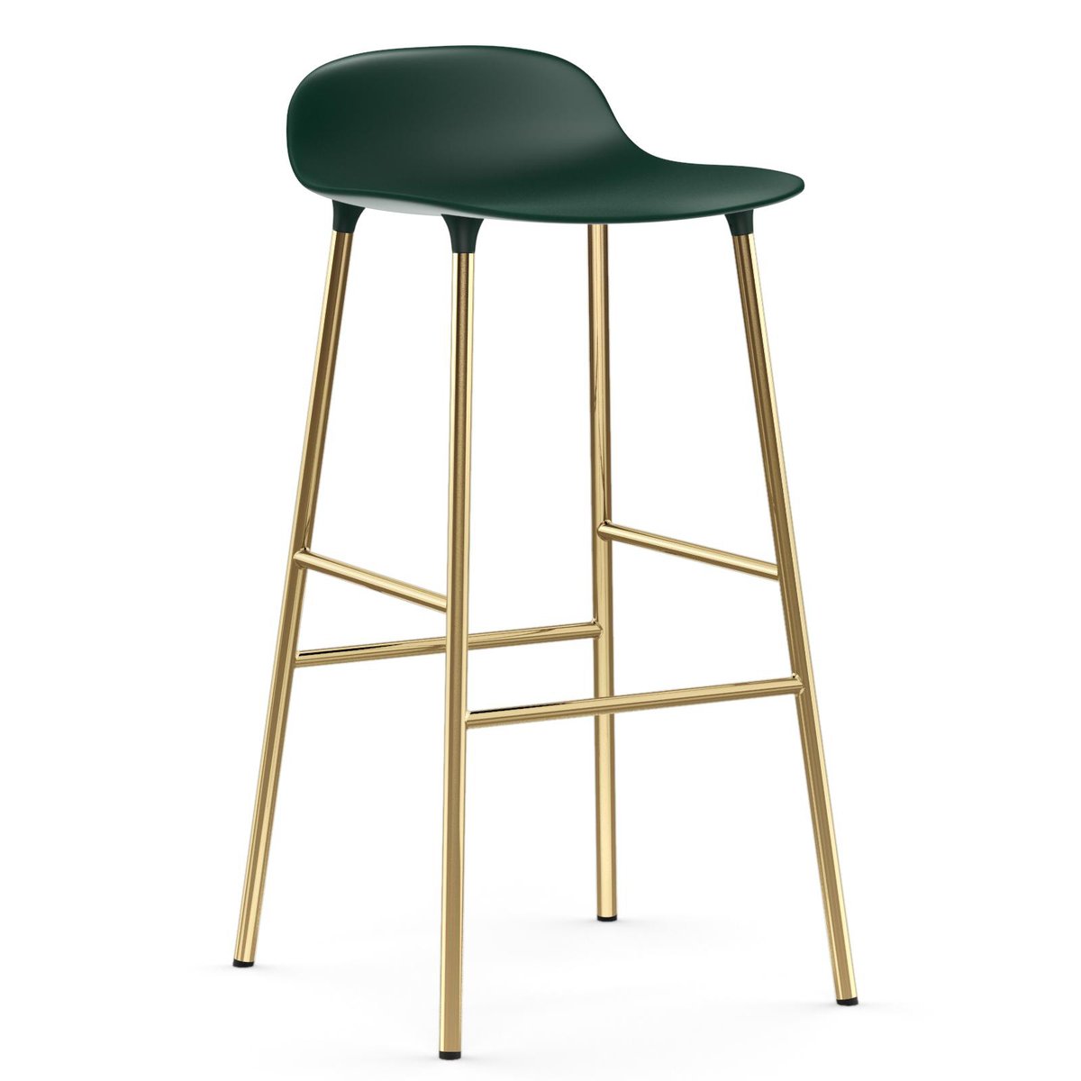 Normann Copenhagen Form Barstuhl Messingbeine 75cm Grün