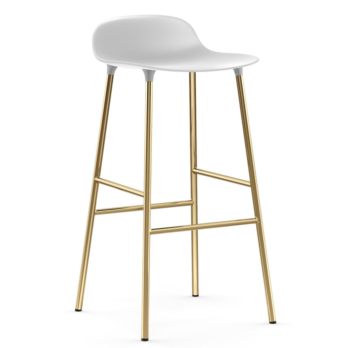 Normann Copenhagen Form Barstuhl Messingbeine 75cm Weiß