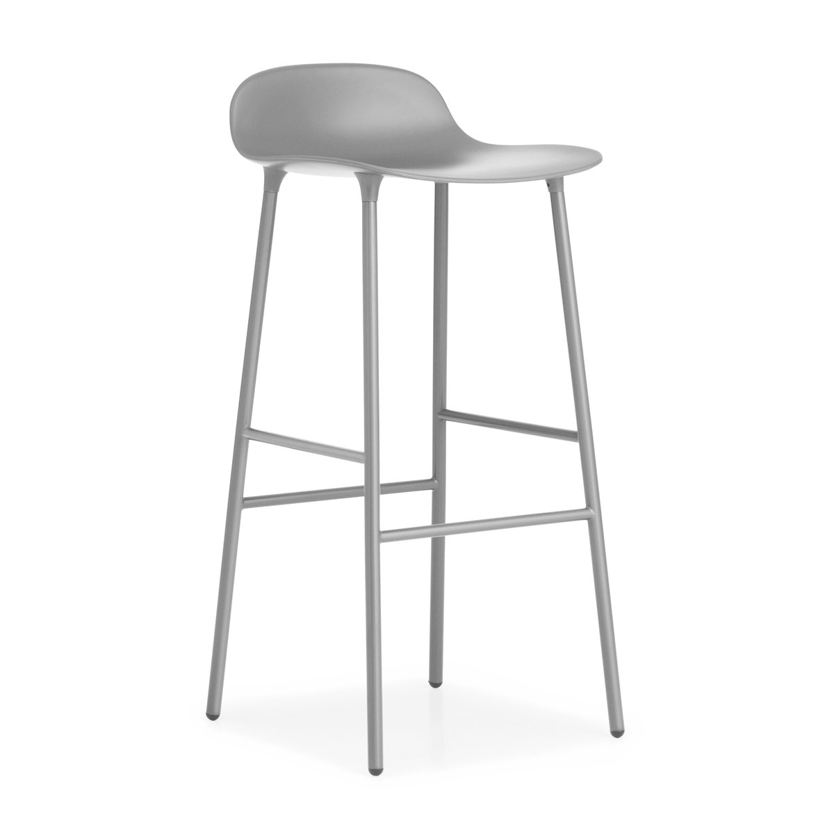 Normann Copenhagen Form Barstuhl Metallbeine 75cm Grau