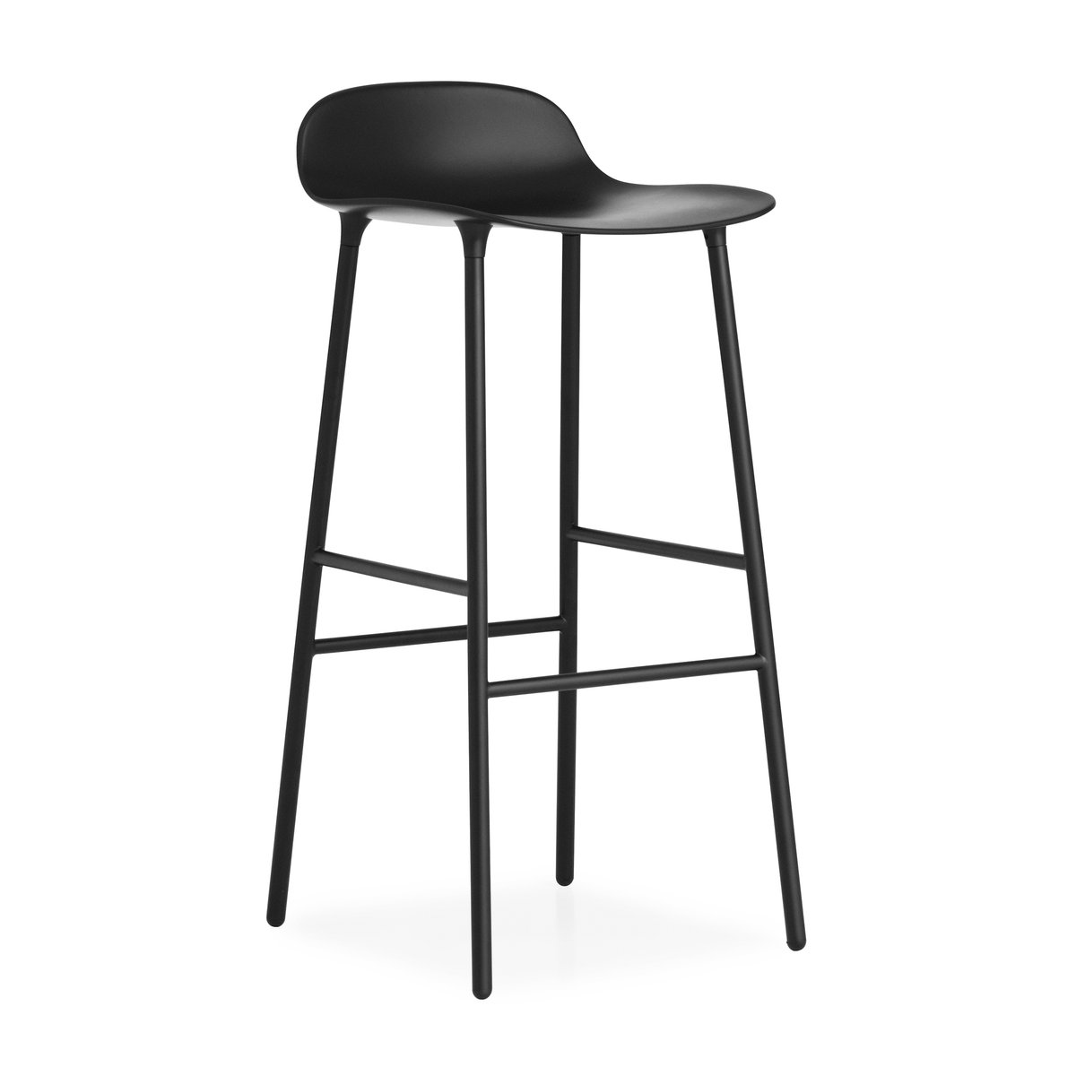 Normann Copenhagen Form Barstuhl Metallbeine 75cm Schwarz