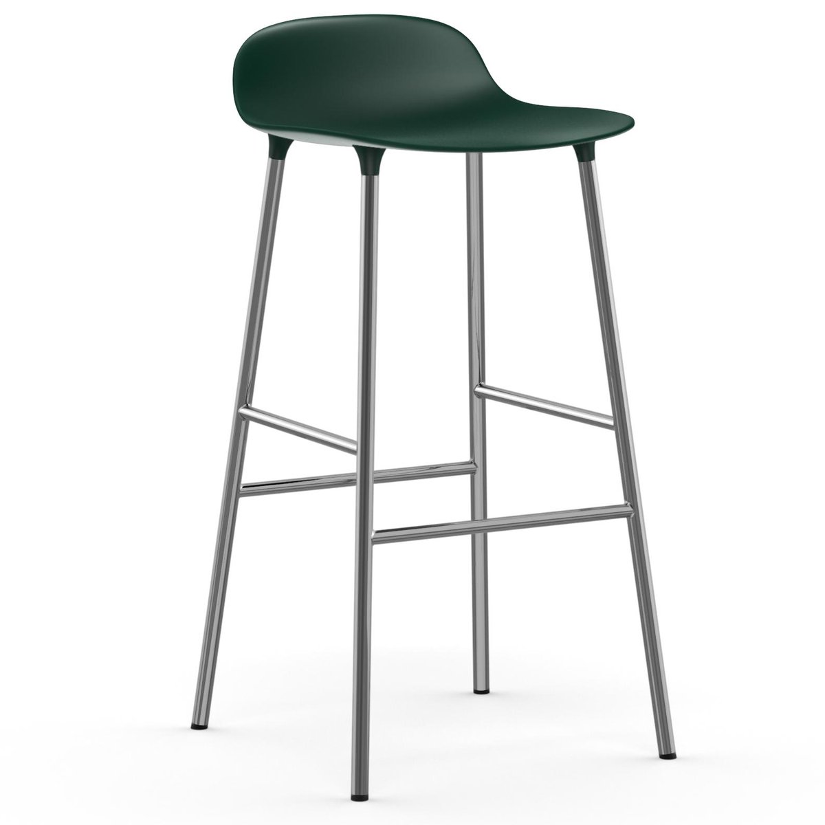 Normann Copenhagen Form Barstuhl verchromte Beine 75cm Grün