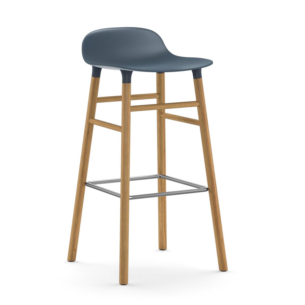 Normann Copenhagen Form Chair Barstuhl Eichen-Beine Blau