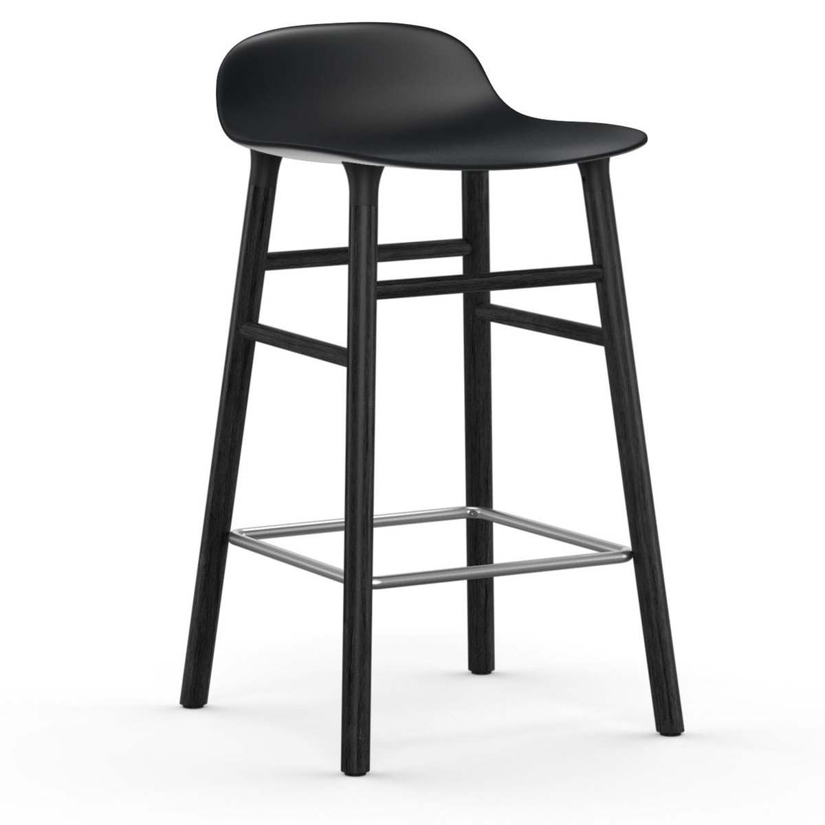 Normann Copenhagen Form Chair Barstuhl lackierte Eichenbeine 65cm Schwarz