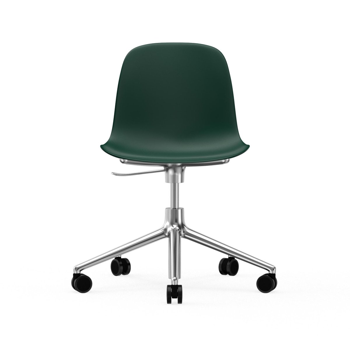 Normann Copenhagen Form chair drehbar, 5W Bürostuhl Grün, Aluminium, Rollen