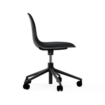 Form chair drehbar, 5W Bürostuhl - Schwarz, Schwarzes Aluminium, Rollen - Normann Copenhagen