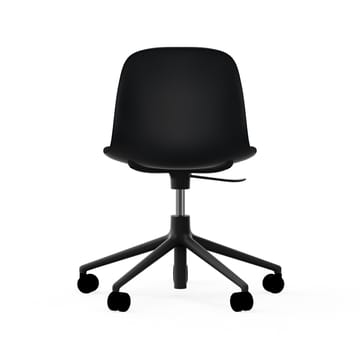 Form chair drehbar, 5W Bürostuhl - Schwarz, Schwarzes Aluminium, Rollen - Normann Copenhagen